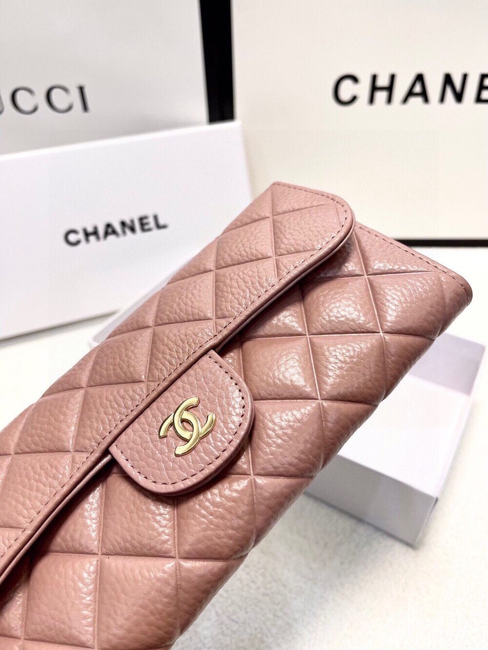 Chanel Classic Flap Long Wallet, Pink Caviar Leather - Picture 5 of 9